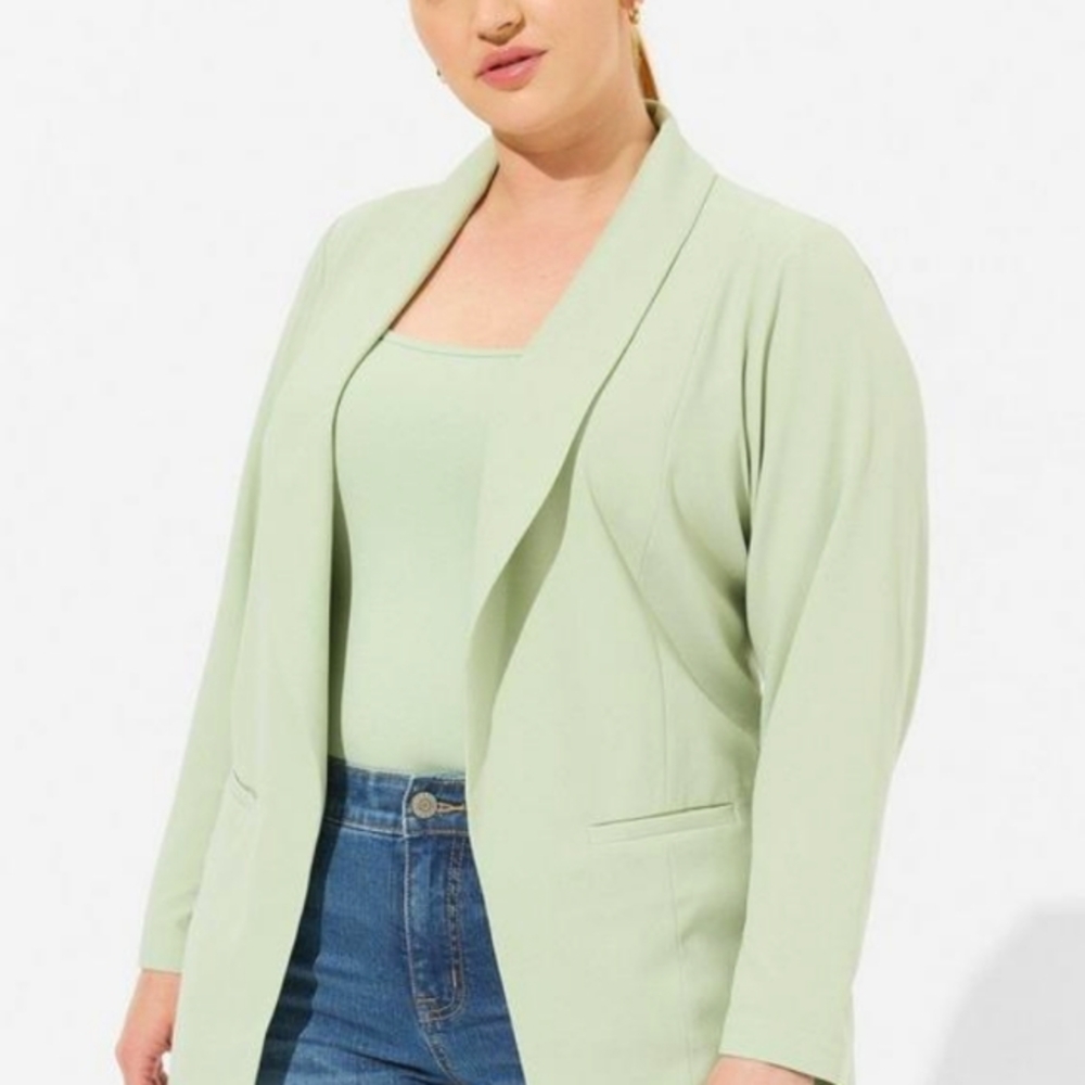 Smoke Green Crepe Blazer